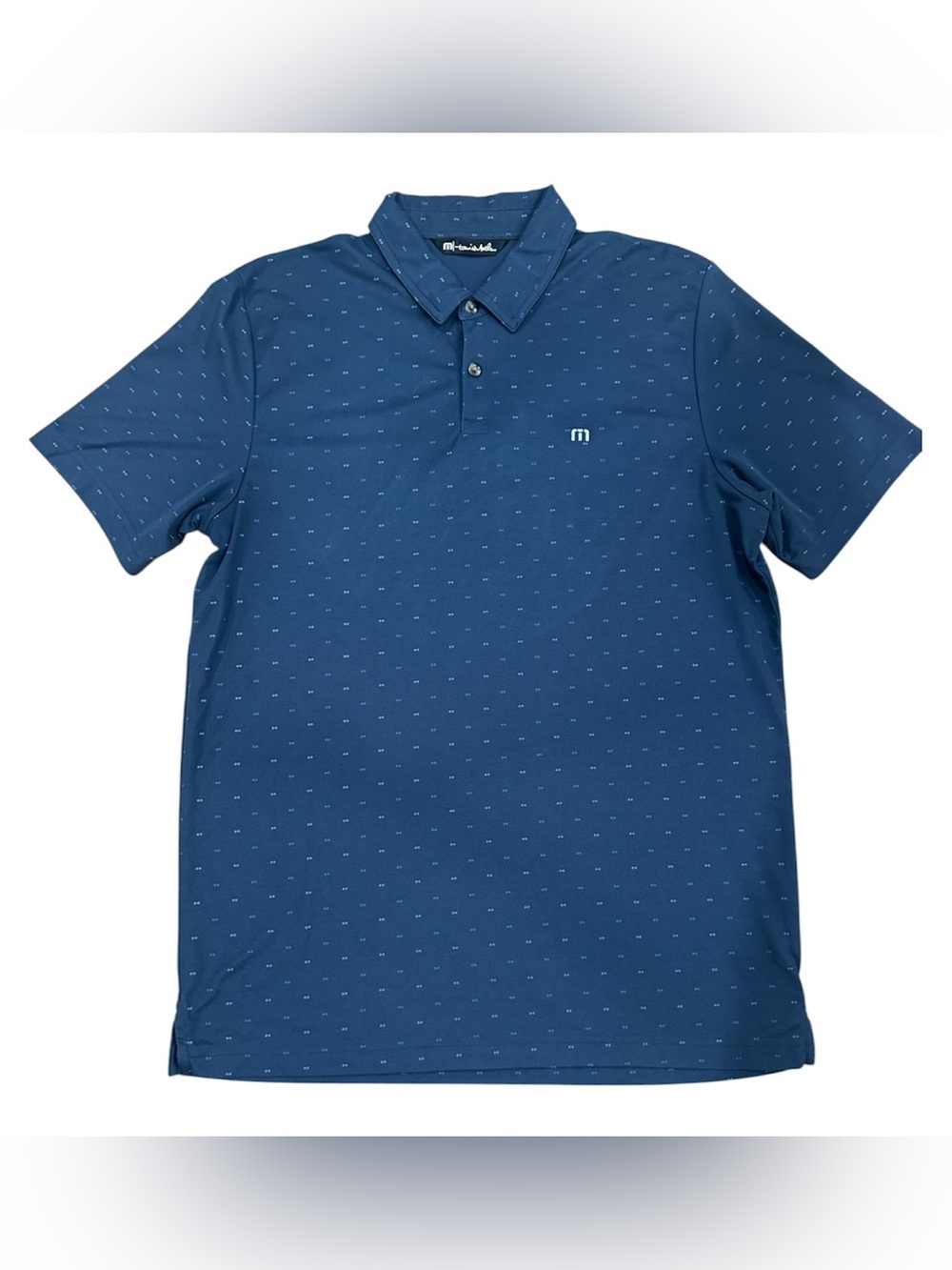 Travis Mathew Blue Micro-Dot Performance Polo